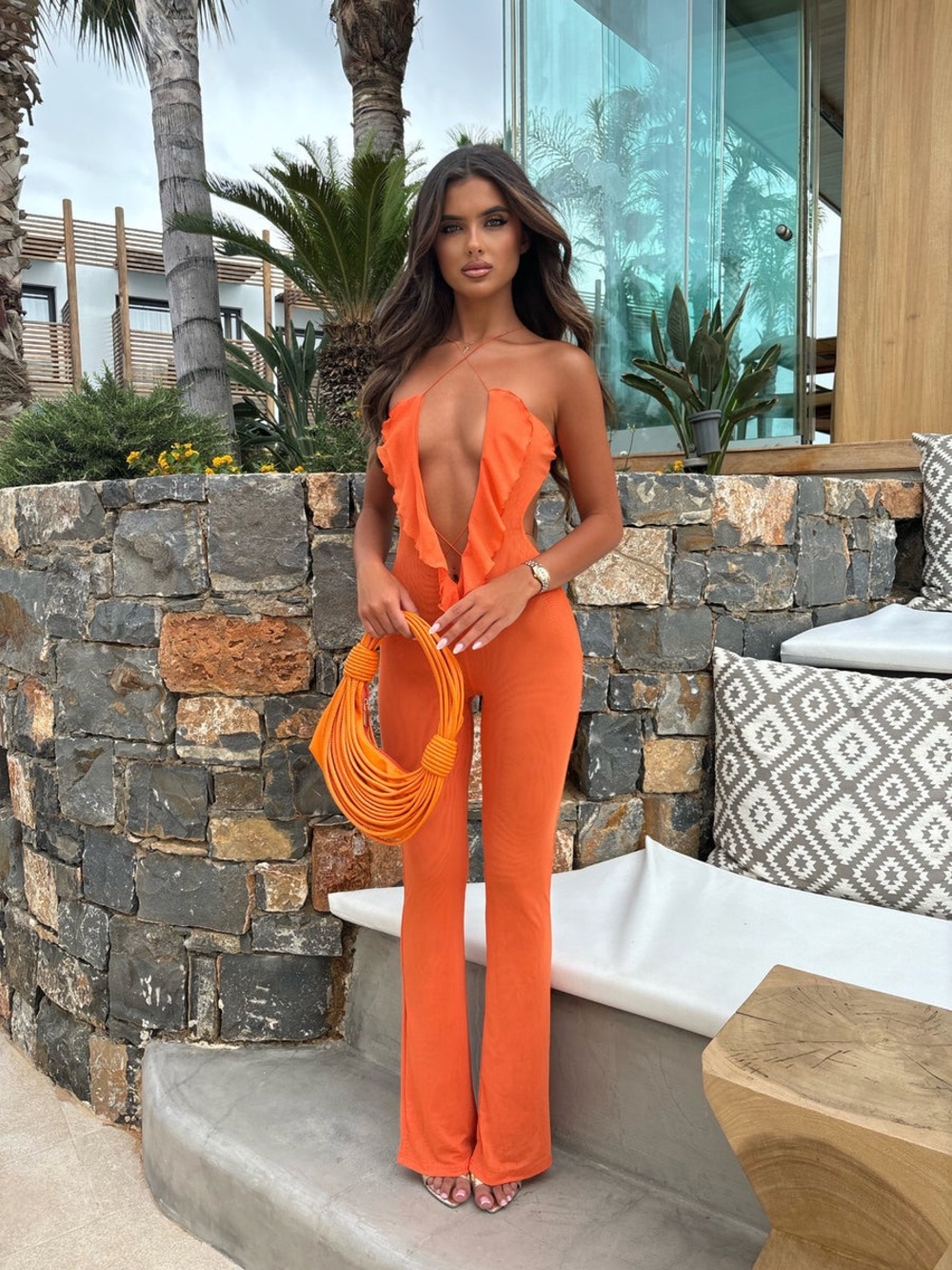New sorelle UK Evie Jumpsuit - Orange sexy  M beach swim wear